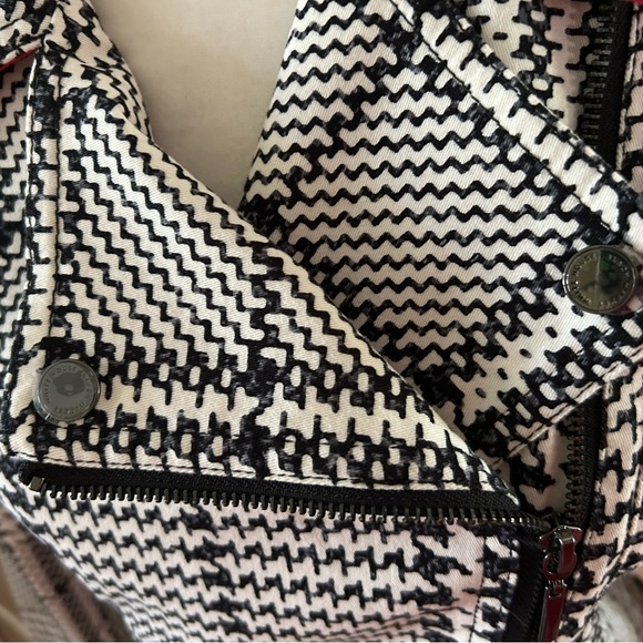 White House Black House Black, White, and Red Plaid Moto Jacket, Size 6 - Picture 6 of 14